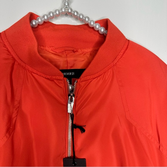 Forever 21 Orange Cropped Bomber Jacket - Picture 9 of 14